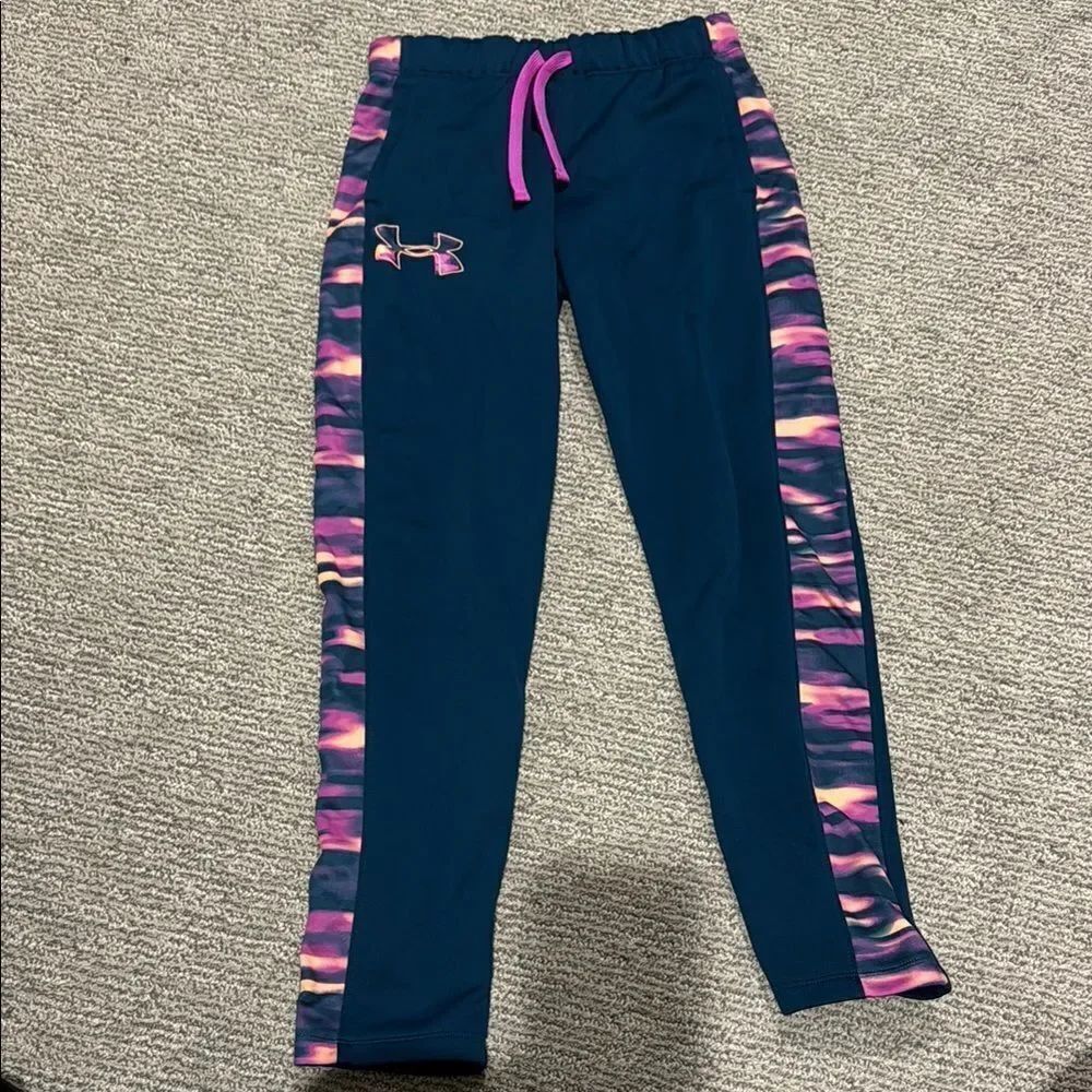 Under Armour Kids' Navy and Pink Athletic Pants